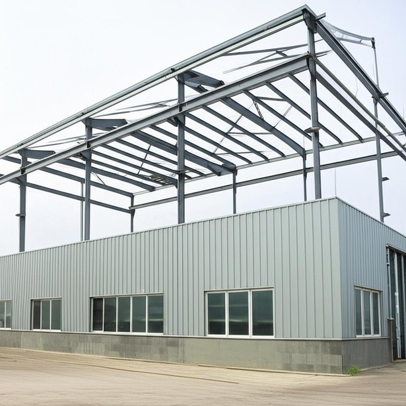 Customizable Bolt Connection Prefab Warehouse Building with Q235B or Q345B Steel Grade As Customer's Requirement Customizable