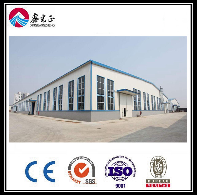 Sloping Roof Warehouse Prefabricated Buildings Recyclable Steel Frame Workshop